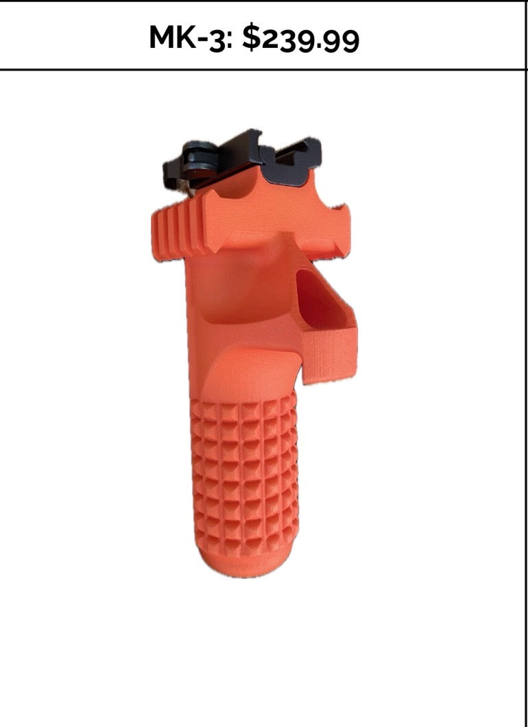 The MK 3 Law Enforcement model is designed for seamless compatibility with both standard and Saber-brand canisters.